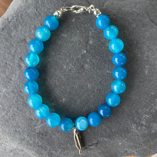 Blauer Achat Armband